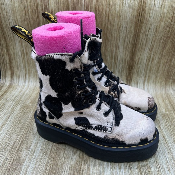 Dr. Martens Shoes - Dr. Martens Jadon Boots Women's Size 6 Cow Print Calf Hair-On Platform Shoes